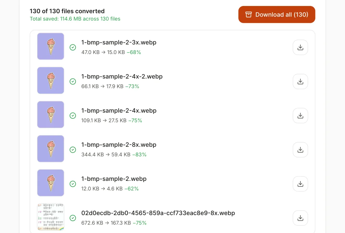 ConvertYard batch image converter interface with multiple files queued