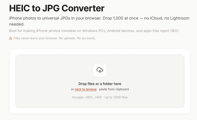 ConvertYard HEIC to JPG converter interface